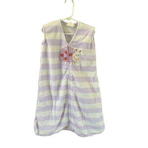 Halo Sleep Sack Pajamas Infant Baby Medium 6 12 months Purple White Striped Flee